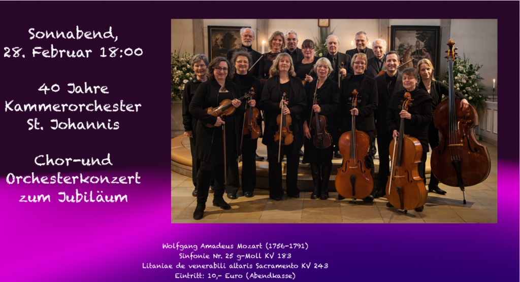 Reklame für das Jubiläumskonzert